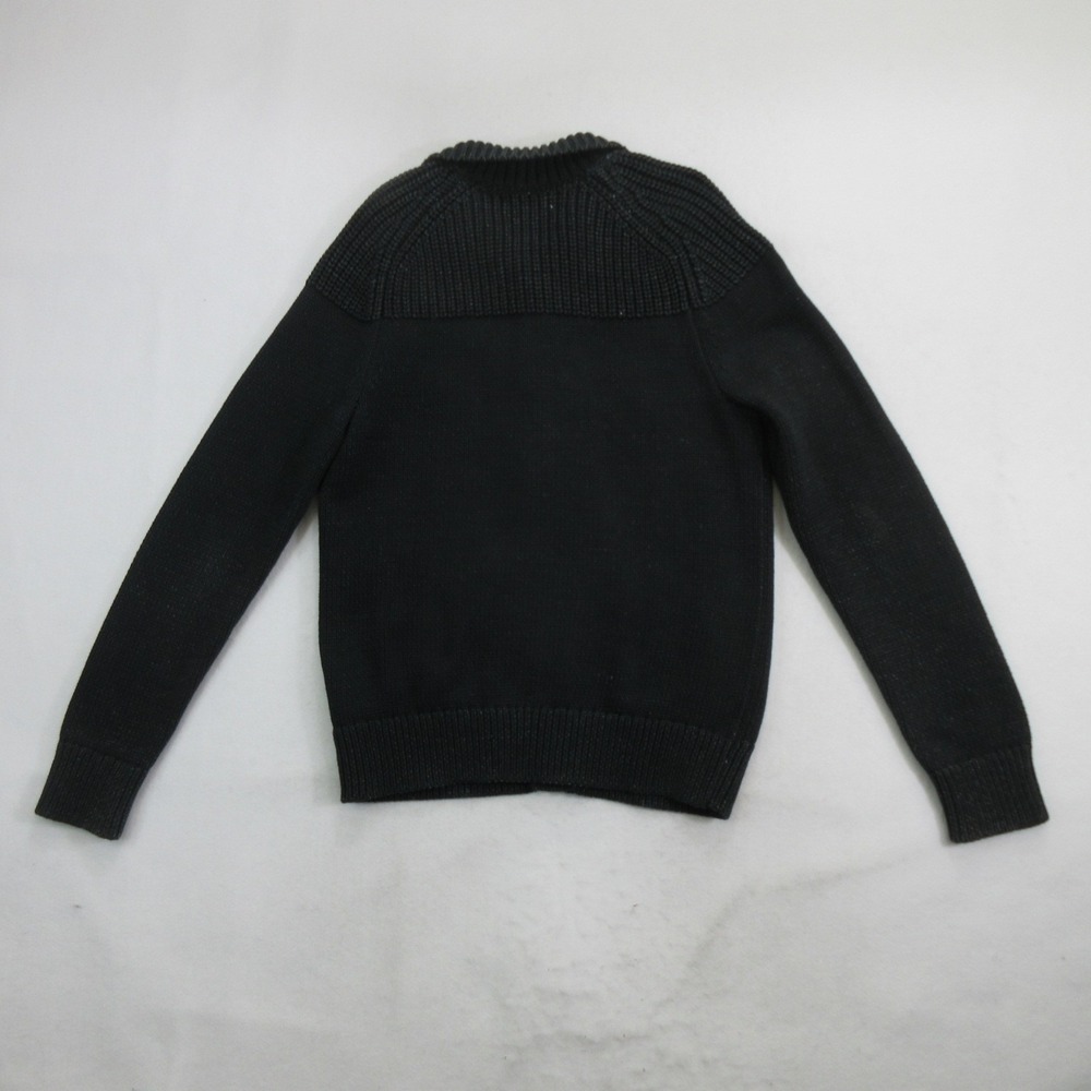 Banana Republic Men Sweater L Cardigan Black Button Front Ribbed Knit Collar - Picture 2 of 10